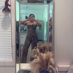Mango Leopard Cheetah Print Pants